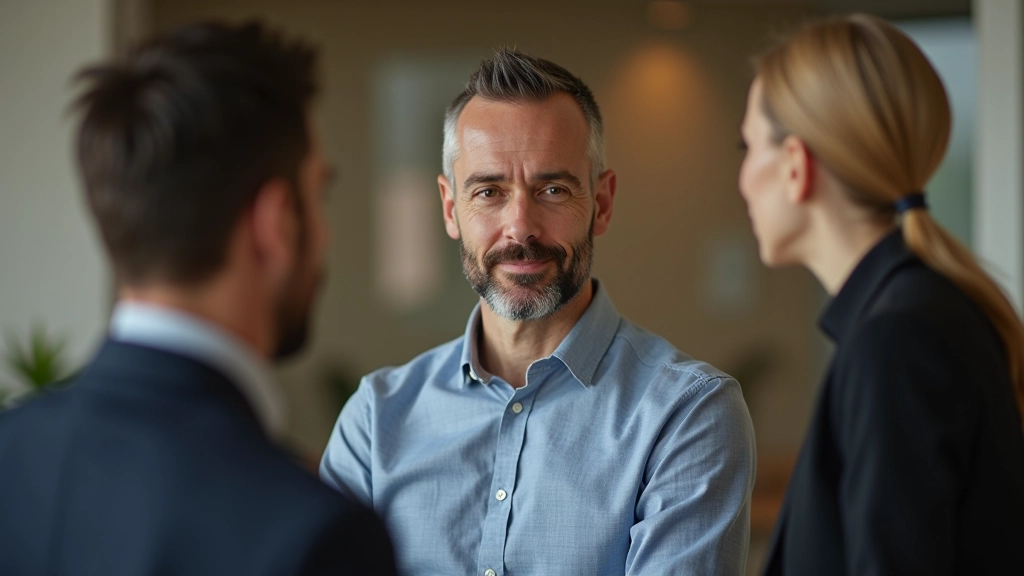 Líder conversando com membro da equipa em ambiente de confiança e abertura emocional